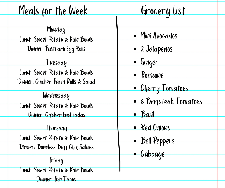 Meal Plan and Grocery List for a Healthy Lifestyle