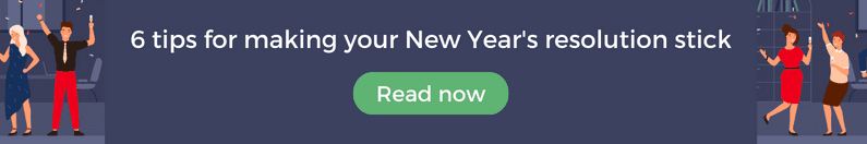 Banner with "6 tips for making your New Year's resolutions stick"