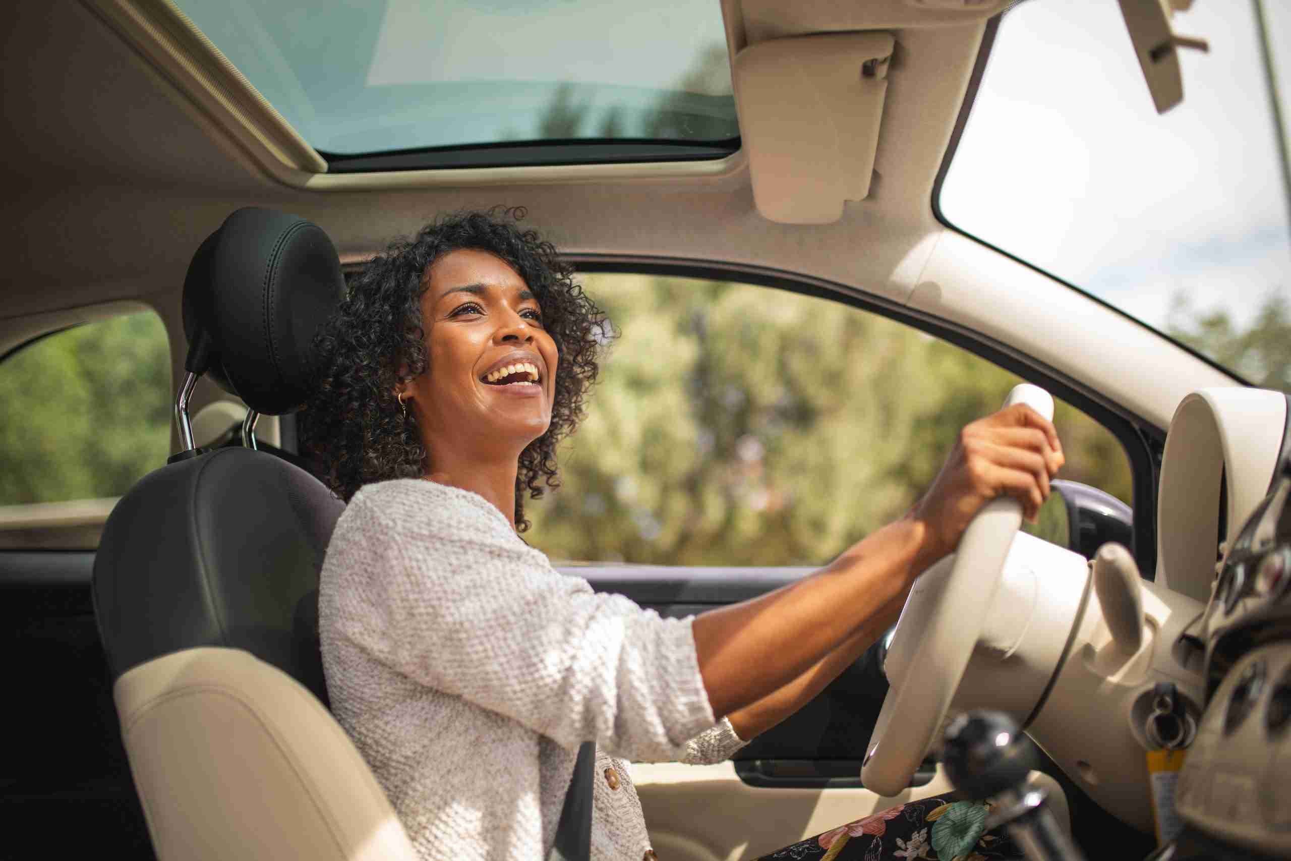 Customer driving a vehicle