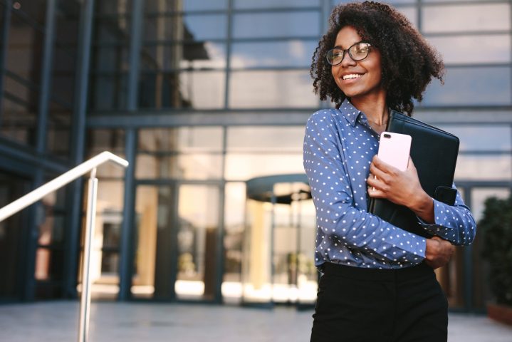 optimistic young worker