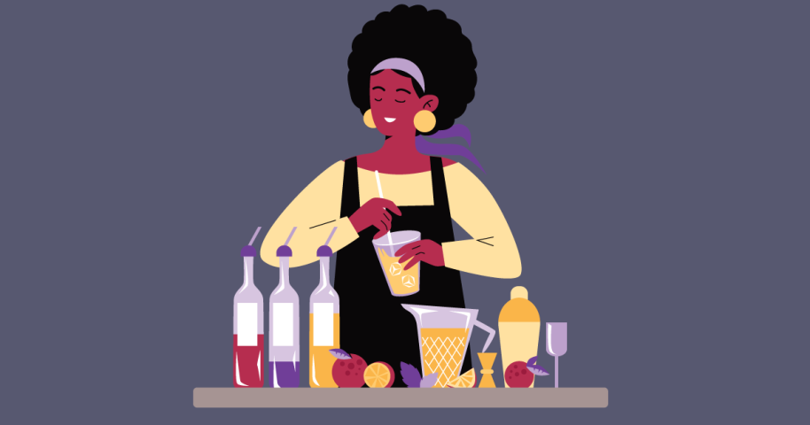 cartoon drawing of bartender